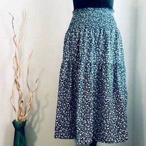 Green Floral Print Maxi Skirt - Size S